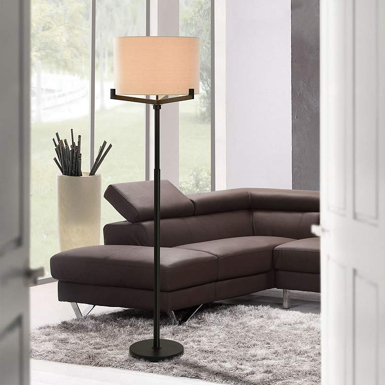 Image 1 Stylecraft 63" High Brushed Black Industrial Modern Floor Lamp