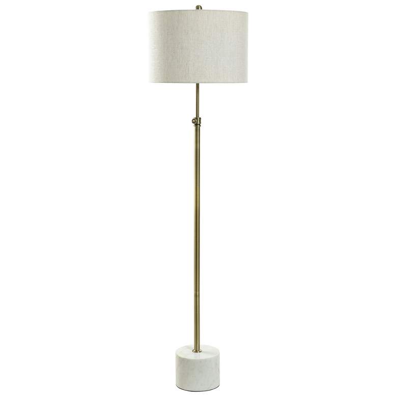 Image 1 StyleCraft 64.5" High Urban Marble Steel Floor Lamp With Light Grey Sh