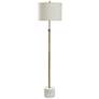 StyleCraft 64.5" High Urban Marble Steel Floor Lamp With Light Grey Sh