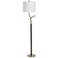 StyleCraft 65.5"H Black And Charity Gold Steel Floor Lamp w/ White Sha
