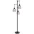 Stylecraft 71.5" High 3-Light Black Finish Steel Open Cages Floor Lamp