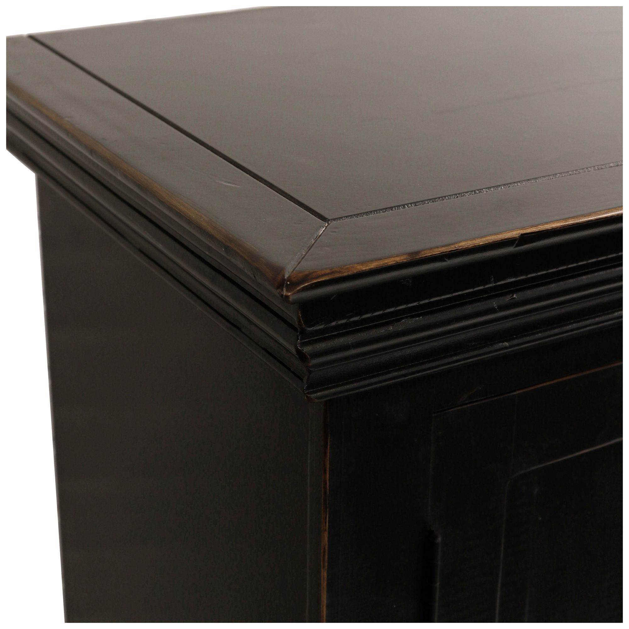 Image 4 StyleCraft 80 x 38 Black Distressed Credenza more views