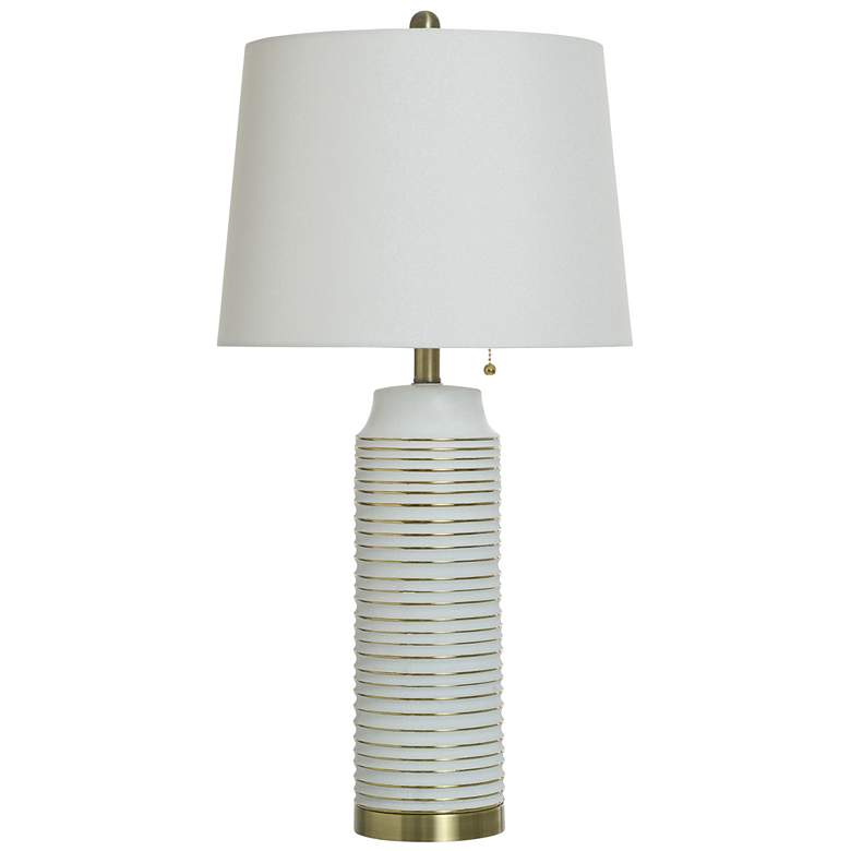 Image 1 Stylecraft Annie 29 1/2" High White Gold Ceramic Table Lamp