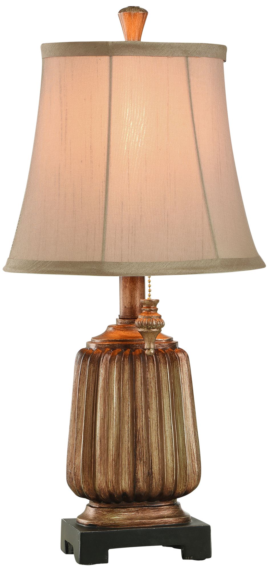 Stylecraft Antique Copper Finish Brown Shade Mini Accent Table Lamp