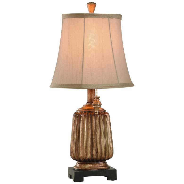 Image 2 Stylecraft Antique Copper Finish Brown Shade Mini Accent Table Lamp