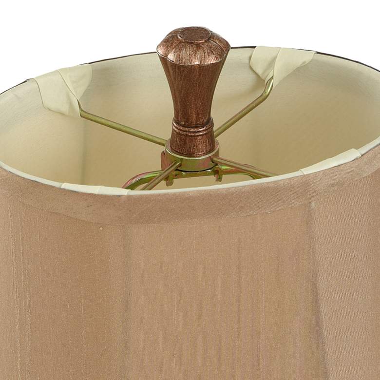 Image 3 Stylecraft Antique Copper Finish Brown Shade Mini Accent Table Lamp more views