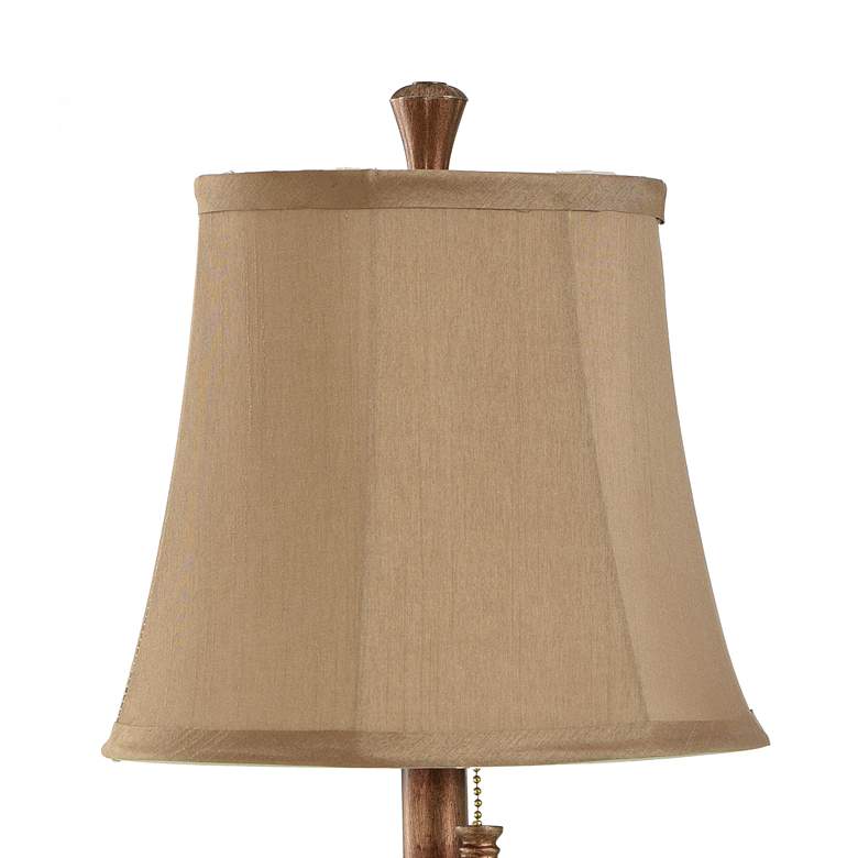 Image 4 Stylecraft Antique Copper Finish Brown Shade Mini Accent Table Lamp more views
