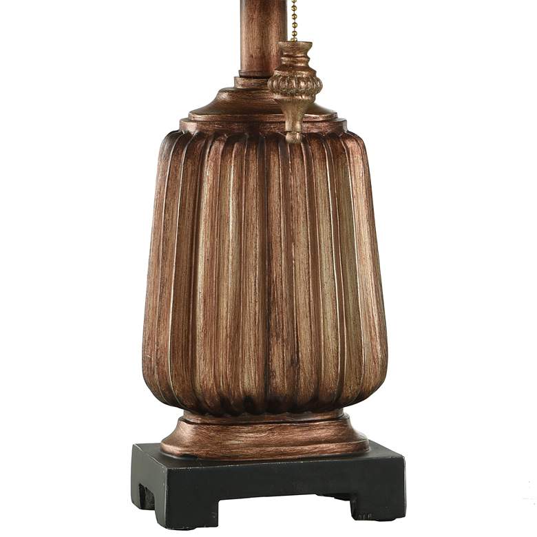 Image 5 Stylecraft Antique Copper Finish Brown Shade Mini Accent Table Lamp more views