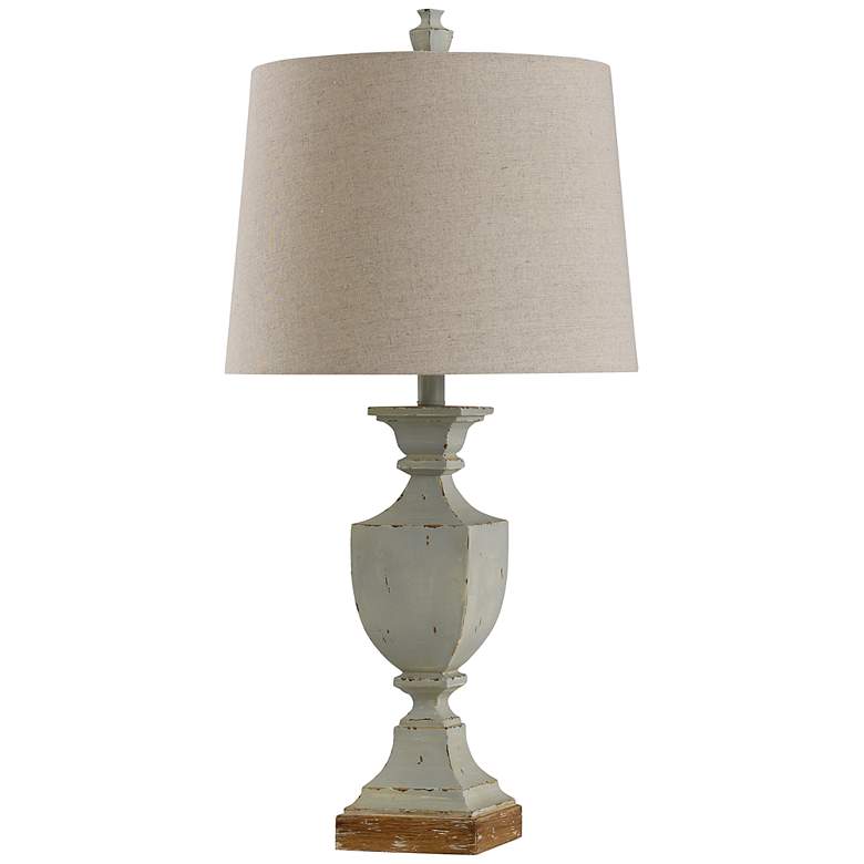 Image 1 Stylecraft Antique Weathered Blue-Gray Finish Traditional Table Lamp