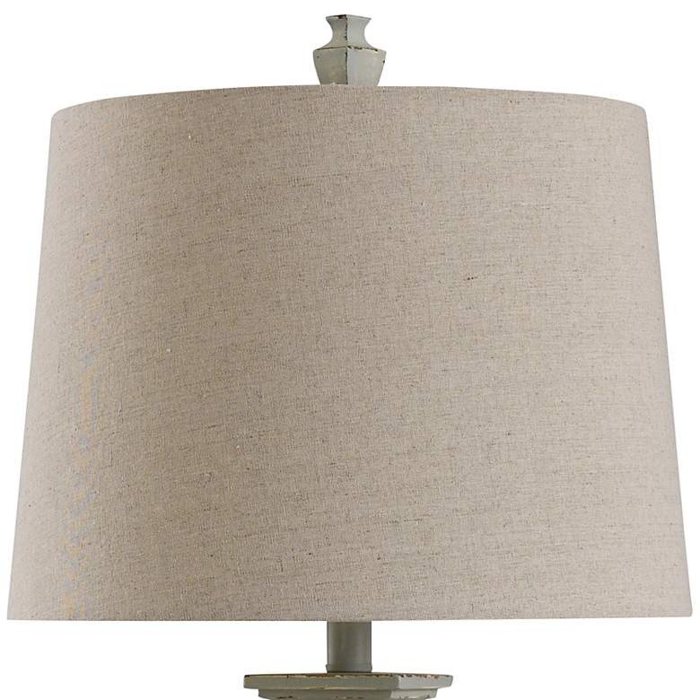 Image 2 Stylecraft Antique Weathered Blue-Gray Finish Traditional Table Lamp more views