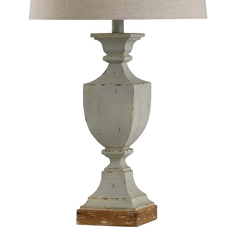 Image 3 Stylecraft Antique Weathered Blue-Gray Finish Traditional Table Lamp more views