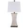 Stylecraft Asher 34" Linen Shade and Espresso Brown Table Lamp