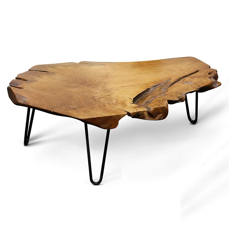 Image 5 Stylecraft Badang 40" Wide Natural Lacquer Modern Wood Coffee Table more views