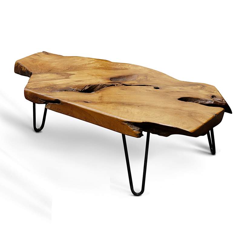 Image 6 Stylecraft Badang 40" Wide Natural Lacquer Modern Wood Coffee Table more views