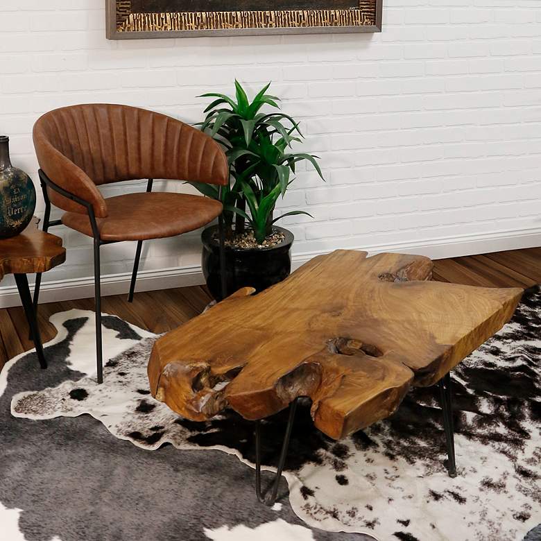 Image 7 Stylecraft Badang 40" Wide Natural Lacquer Modern Wood Coffee Table more views