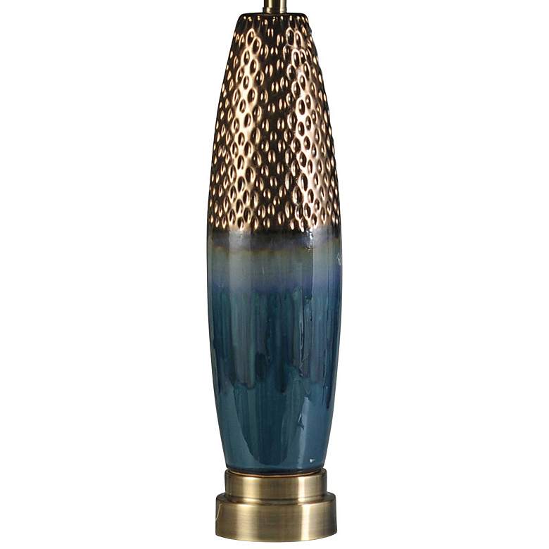Image 4 Stylecraft Bedford 37" High Blue and Copper Modern Ceramic Table Lamp more views