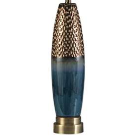 Image4 of Stylecraft Bedford 37" High Blue and Copper Modern Ceramic Table Lamp more views