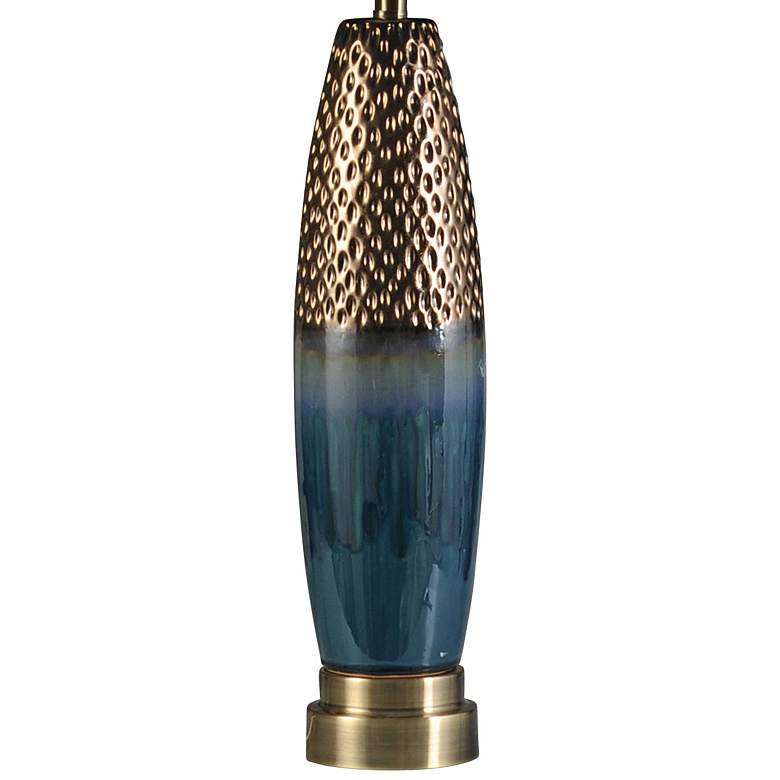 Image 4 Stylecraft Bedford 37" High Blue and Copper Modern Ceramic Table Lamp more views