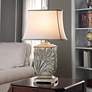 1_Stylecraft Bellevue 27 1/2" White Ivory Shade Raised Leaf Table Lamp