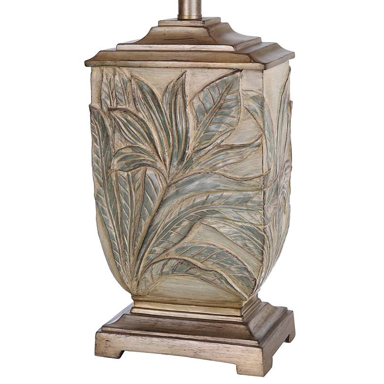 Image 5 Stylecraft Bellevue 27 1/2" White Ivory Shade Raised Leaf Table Lamp more views