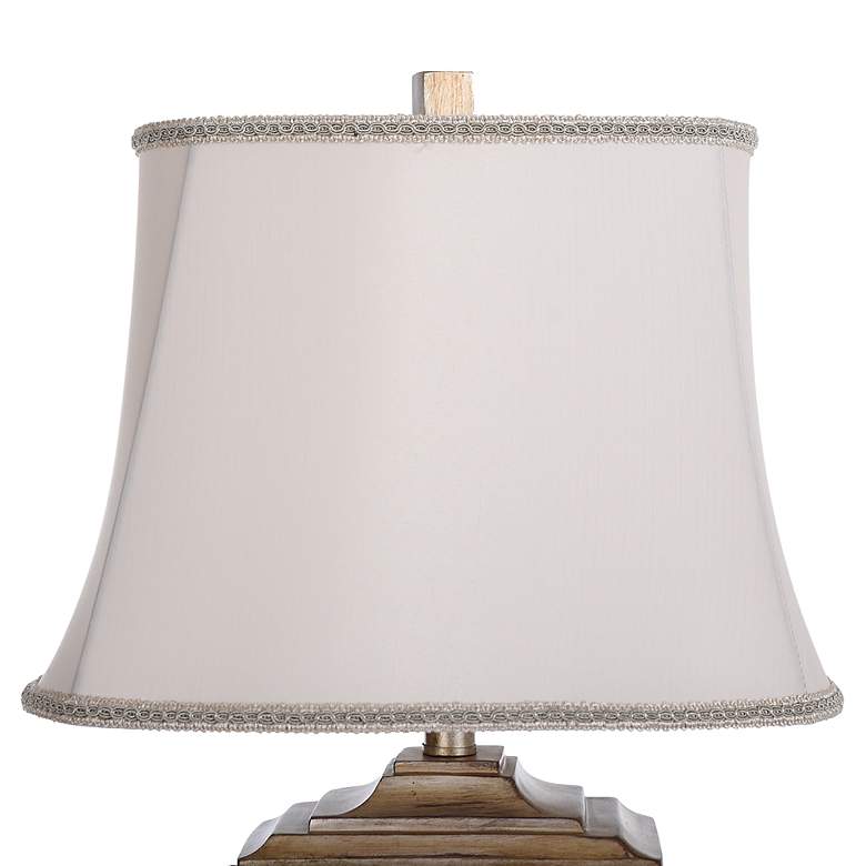 Image 6 Stylecraft Bellevue 27 1/2" White Ivory Shade Raised Leaf Table Lamp more views