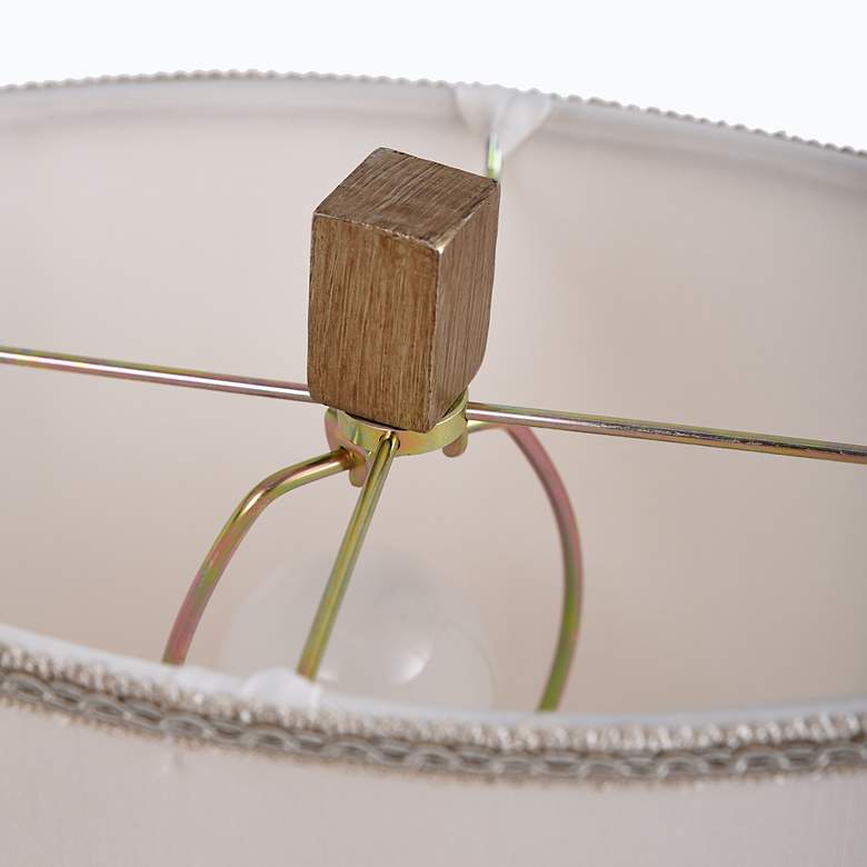 Image 7 Stylecraft Bellevue 27 1/2" White Ivory Shade Raised Leaf Table Lamp more views