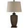 Stylecraft Berkshire 32" White Fabric and Textured Brown Table Lamp