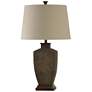 Stylecraft Berkshire 32" White Fabric and Textured Brown Table Lamp