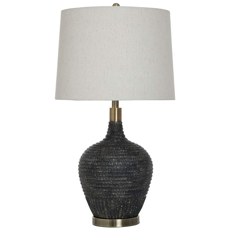 Image 2 Stylecraft Birdseed 30" High Black Textured Modern Table Lamp