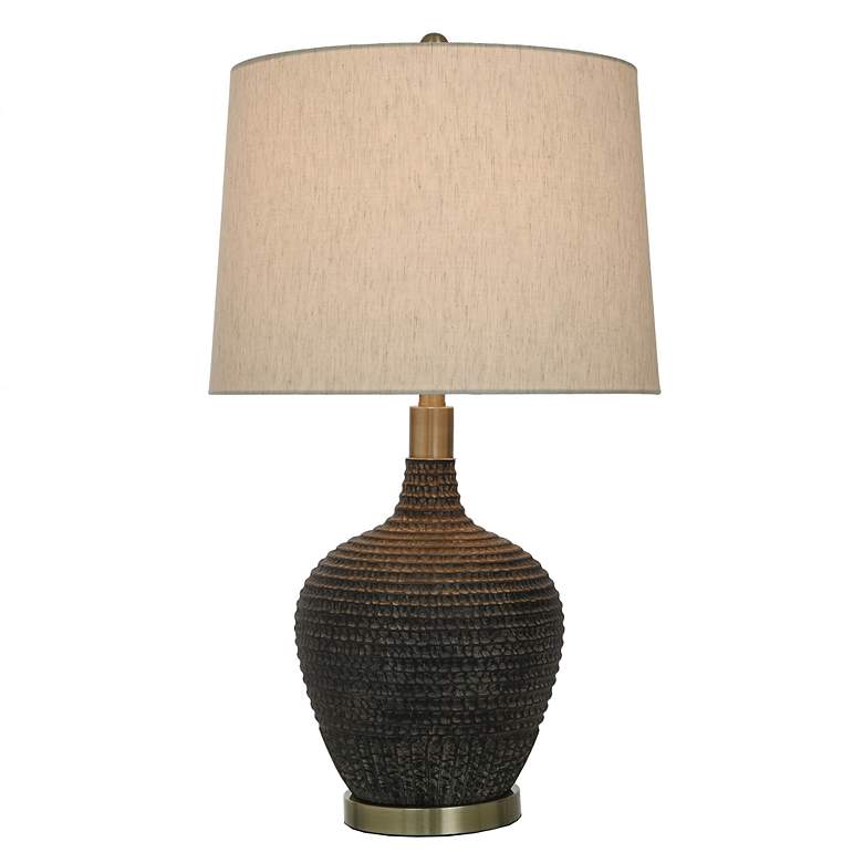 Image 3 Stylecraft Birdseed 30" High Black Textured Modern Table Lamp more views
