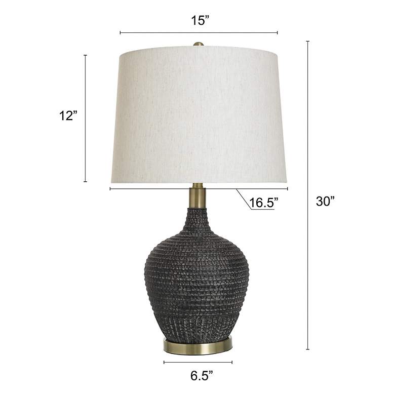 Image 7 Stylecraft Birdseed 30" High Black Textured Modern Table Lamp more views