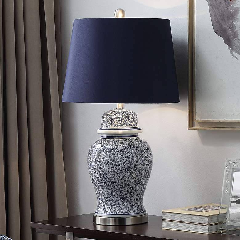 Image 1 Stylecraft Blue Ivy 31" High Traditional Designer Ceramic Table Lamp