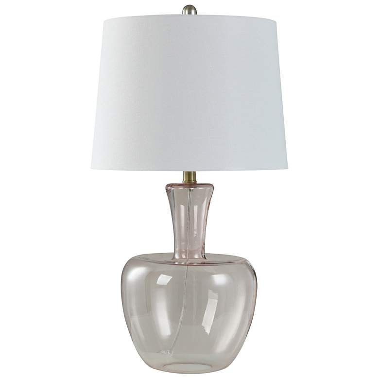 Image 1 Stylecraft Blush 28" High Gourd Shaped Colored Glass Table Lamp