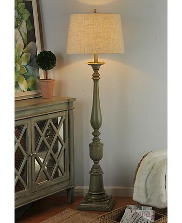 Stylecraft Bourgault 64" High Oatmeal and Olive Green Floor Lamp