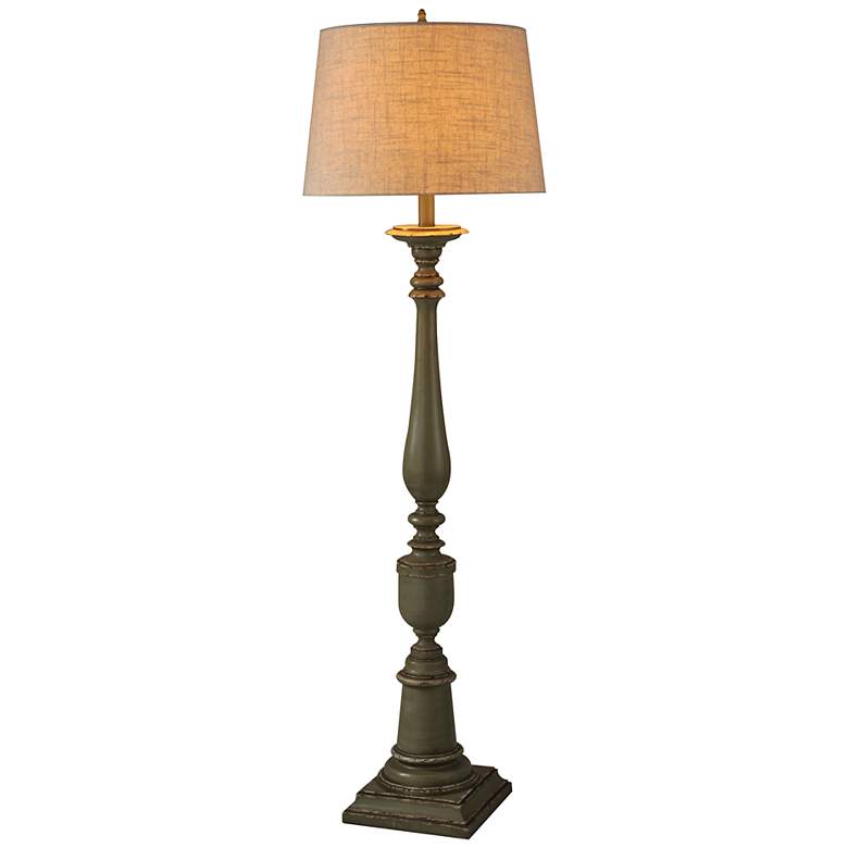 Image 3 Stylecraft Bourgault 64" High Oatmeal and Olive Green Floor Lamp more views
