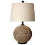 Stylecraft Bronze with Off-White Shade Woven Natural Rattan Table Lamp