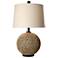 Stylecraft Bronze with Off-White Shade Woven Natural Rattan Table Lamp