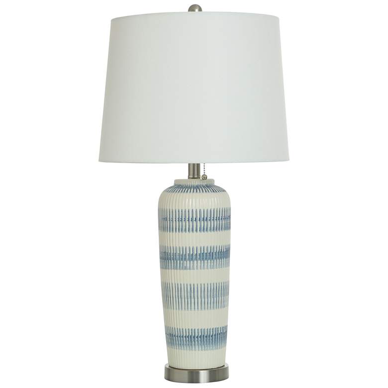 Image 1 Stylecraft Caleb 29 1/2" High Blue Ivory Ceramic Table Lamp