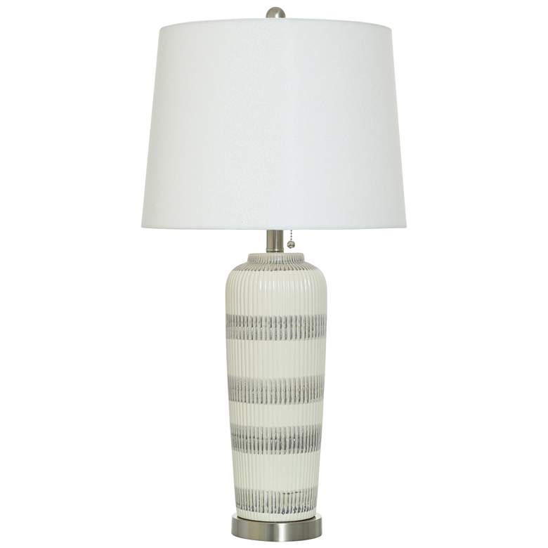 Image 1 Stylecraft Caleb 29 1/2" High Gray Ivory Ceramic Table Lamp