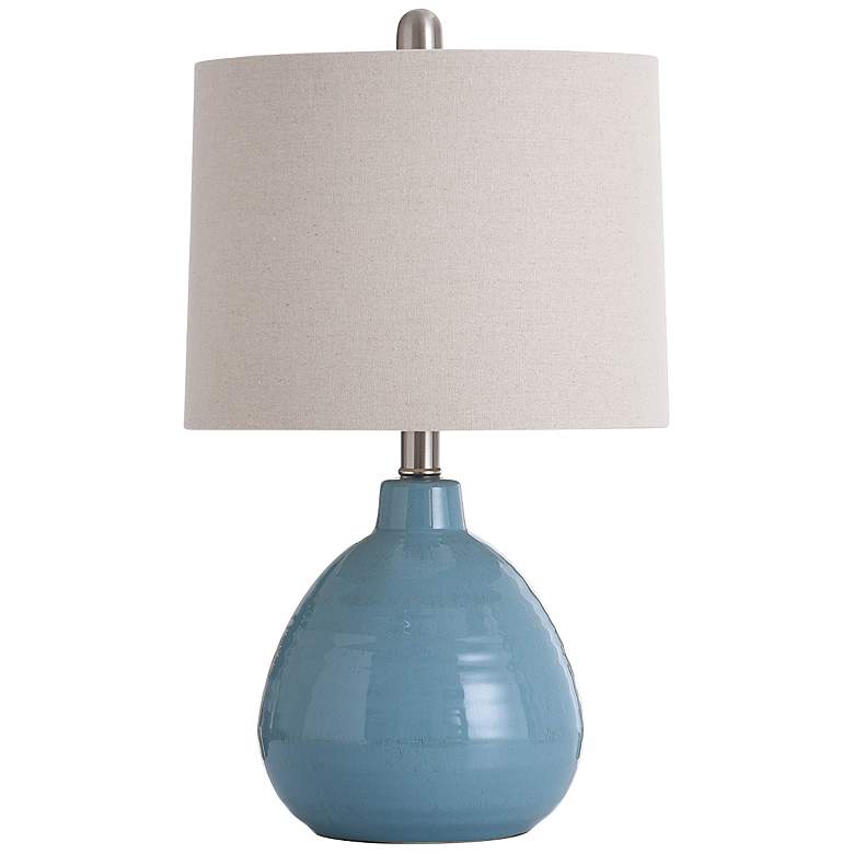 Image 2 Stylecraft Cameron 21.5 Seaside Storm Blue Ceramic Table Lamp