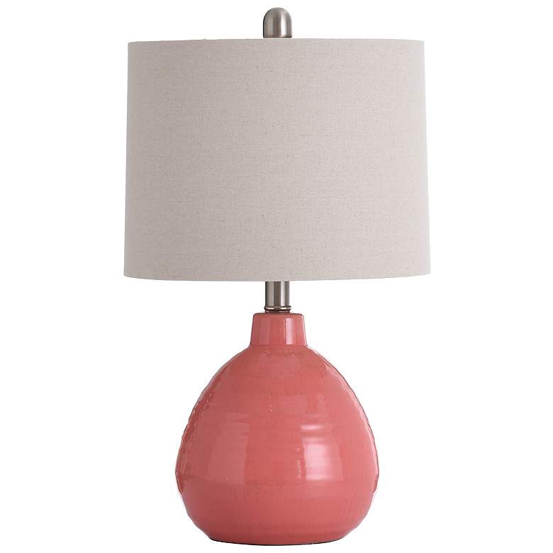 Image 1 Stylecraft Cameron 21 1/2" Ceramic Raspberry Surprise Pink Table Lamp