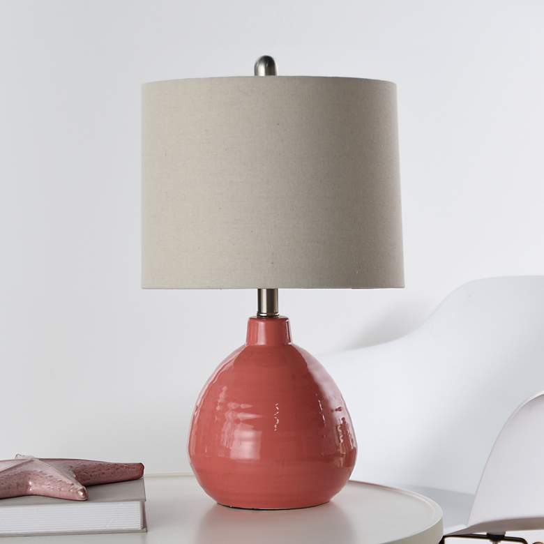 Image 6 Stylecraft Cameron 21 1/2" Ceramic Raspberry Surprise Pink Table Lamp more views