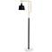 StyleCraft Canella 60" Offset Arm Marble and Gold Black Floor Lamp