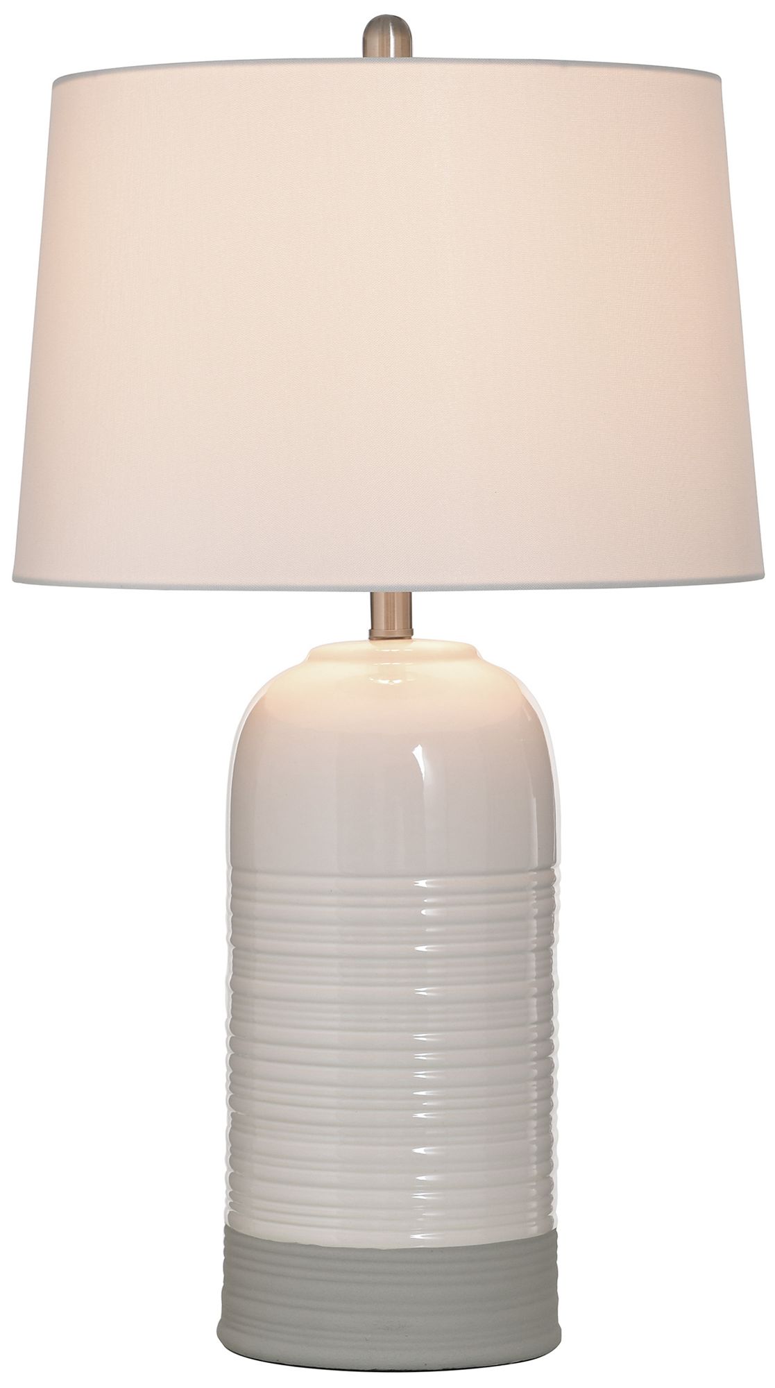 Image 3 StyleCraft Ceramic 30" High Grey Table Lamp with Off-White Shade more views