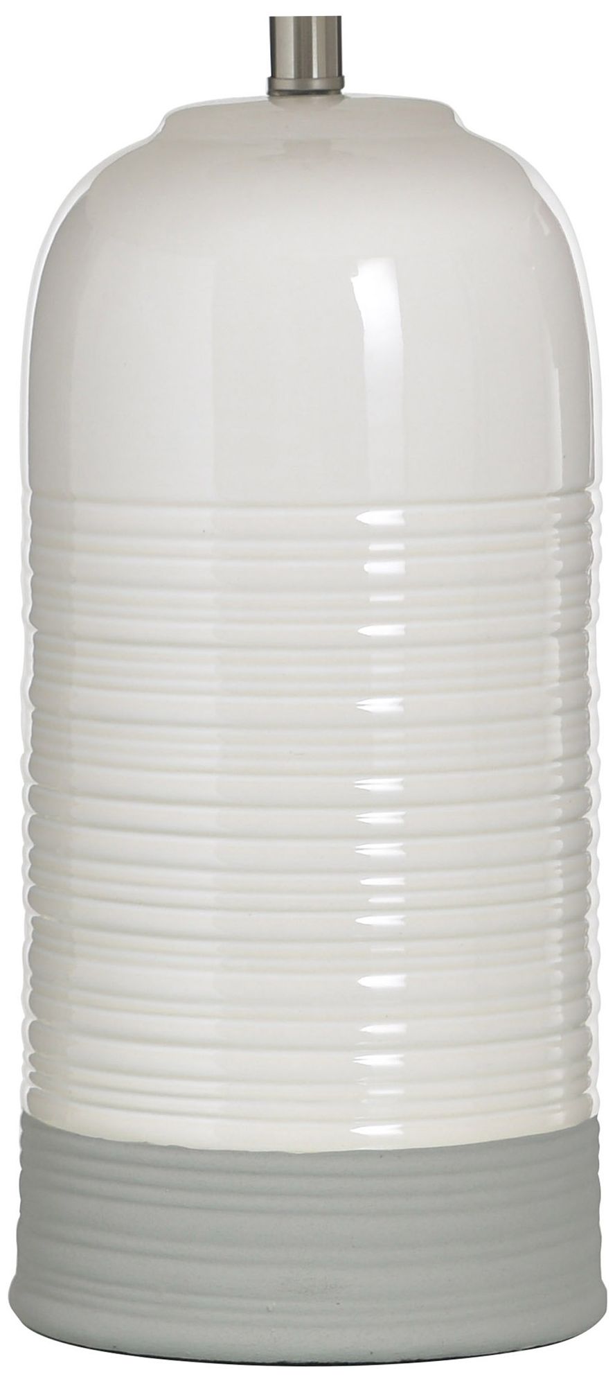 Image 4 StyleCraft Ceramic 30" High Grey Table Lamp with Off-White Shade more views