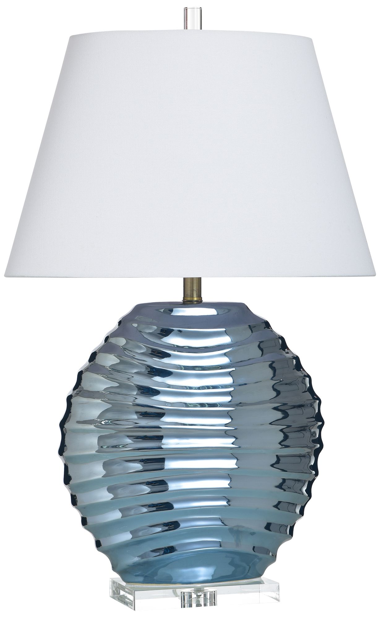 Image 3 StyleCraft Ceramic 31" High Kozen Blue Table Lamp with White Shade more views