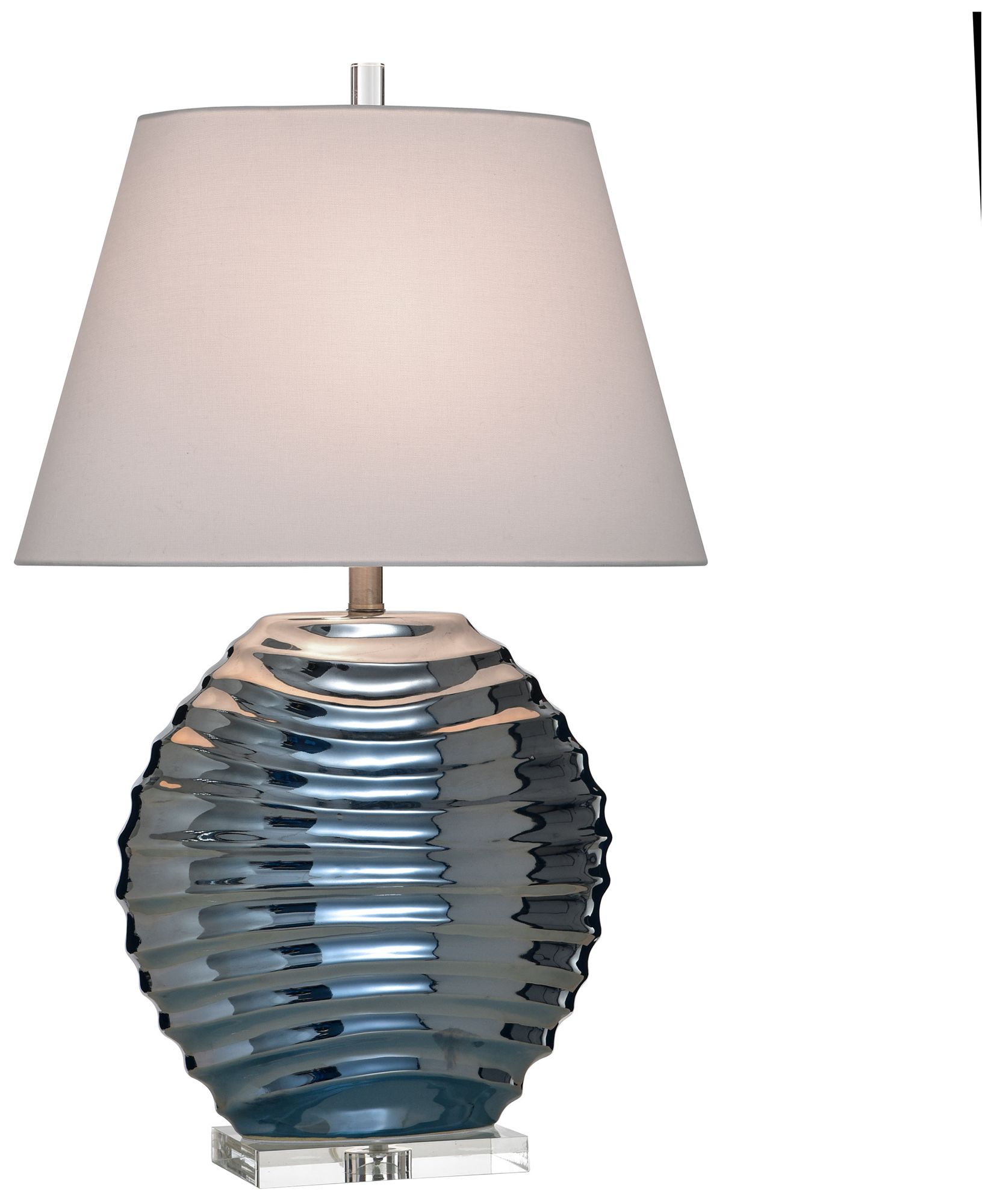 Image 4 StyleCraft Ceramic 31" High Kozen Blue Table Lamp with White Shade more views