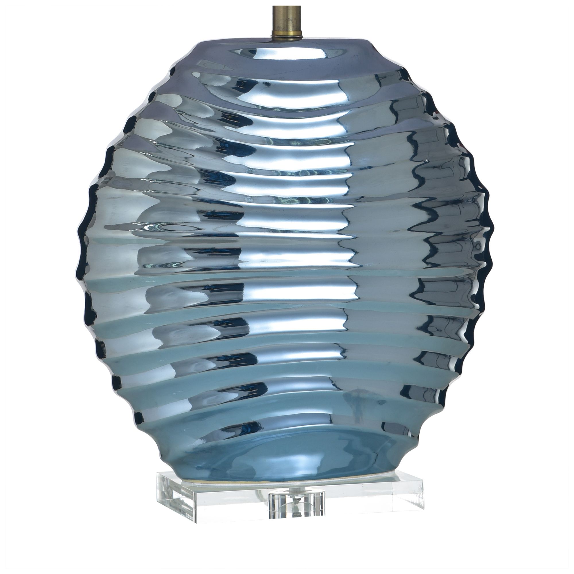 Image 5 StyleCraft Ceramic 31" High Kozen Blue Table Lamp with White Shade more views