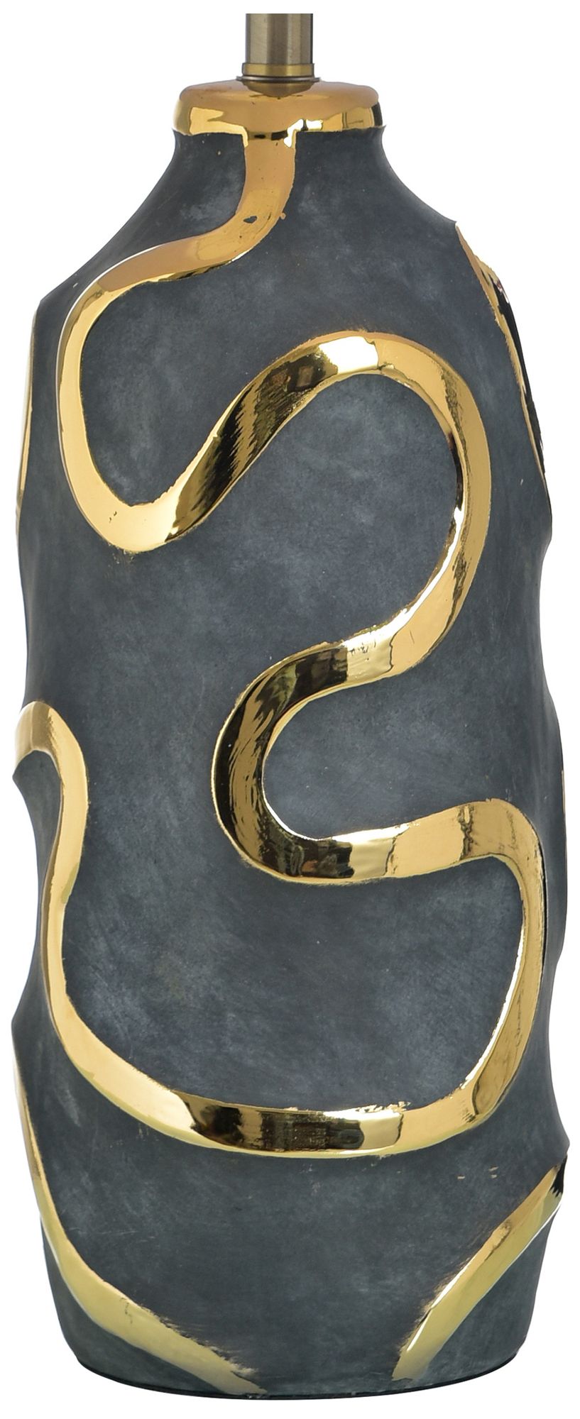 Image 4 StyleCraft Ceramic 32" High Izmir Gold Table Lamp with White Shade more views