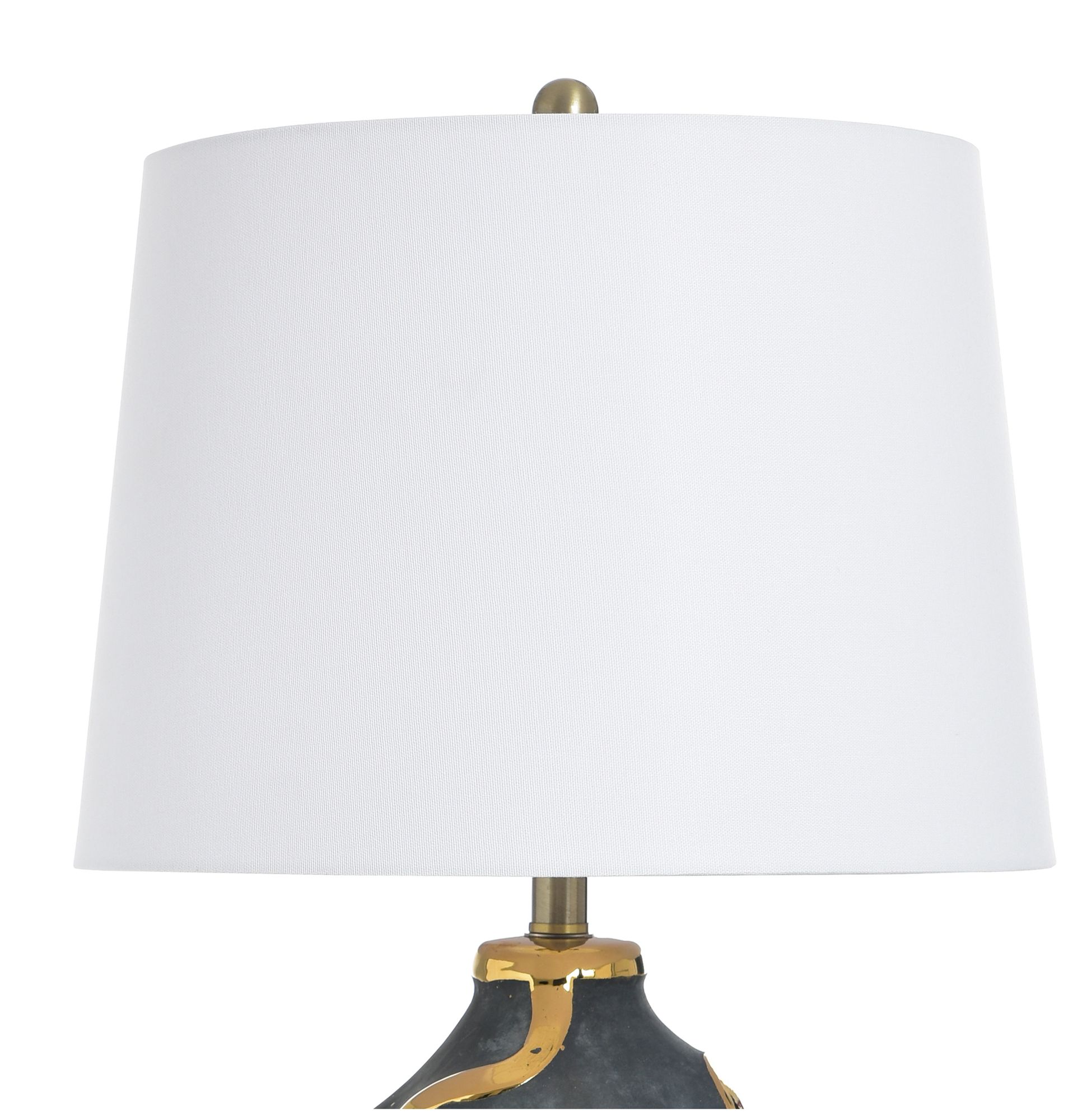 Image 5 StyleCraft Ceramic 32" High Izmir Gold Table Lamp with White Shade more views
